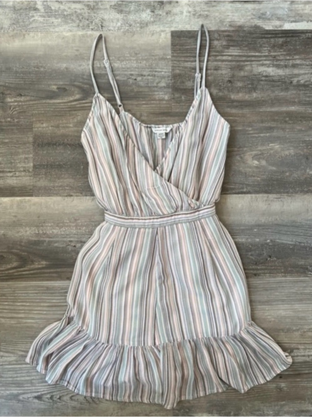 American Eagle Striped Pastel Wrap-Front Spaghetti Strap- Women's